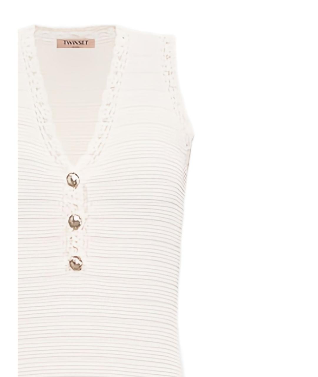 TWIN-SET Бежевое вискозное повседневное платье, фото 2