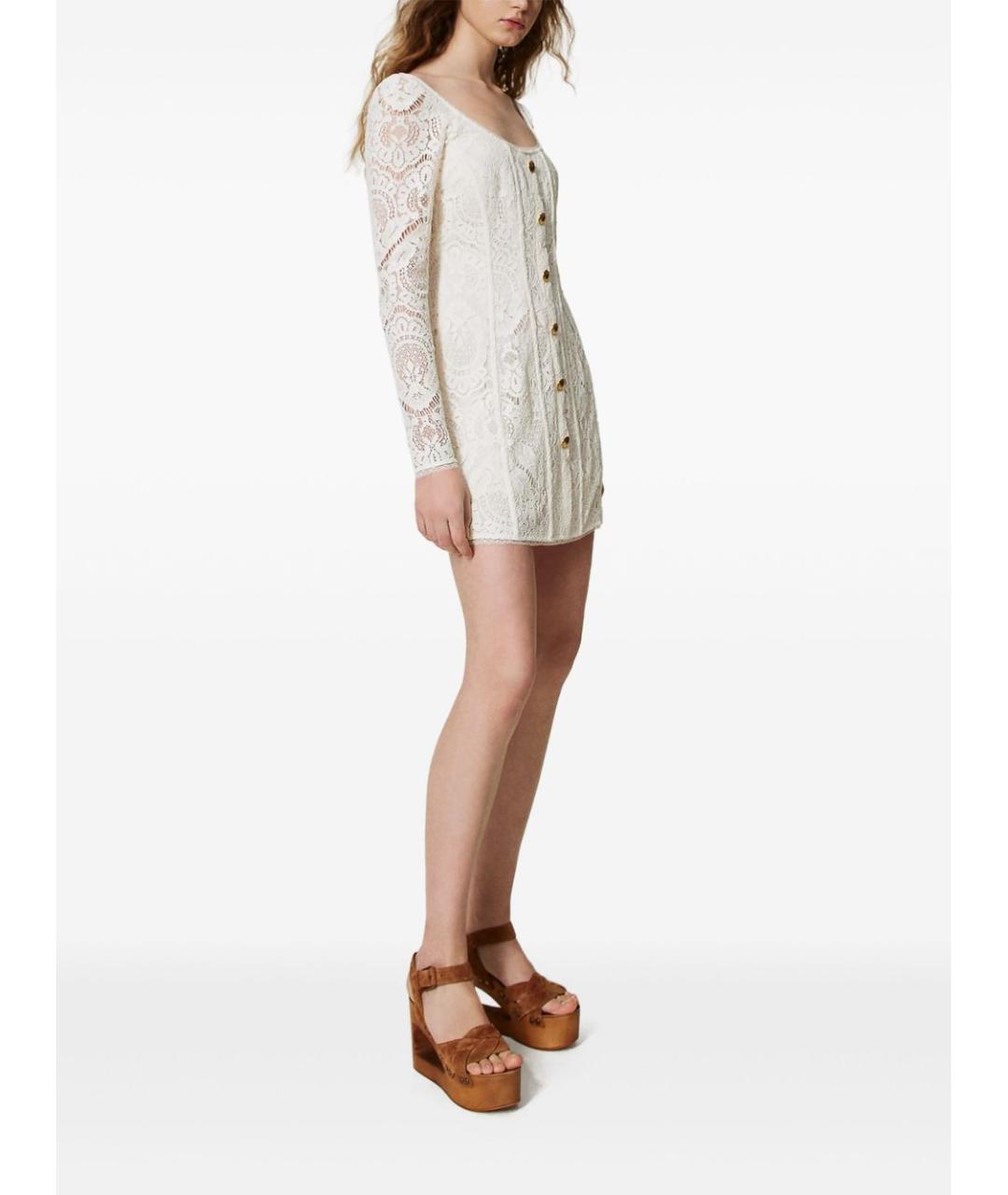 TWIN-SET Бежевое вискозное вечернее платье, фото 5