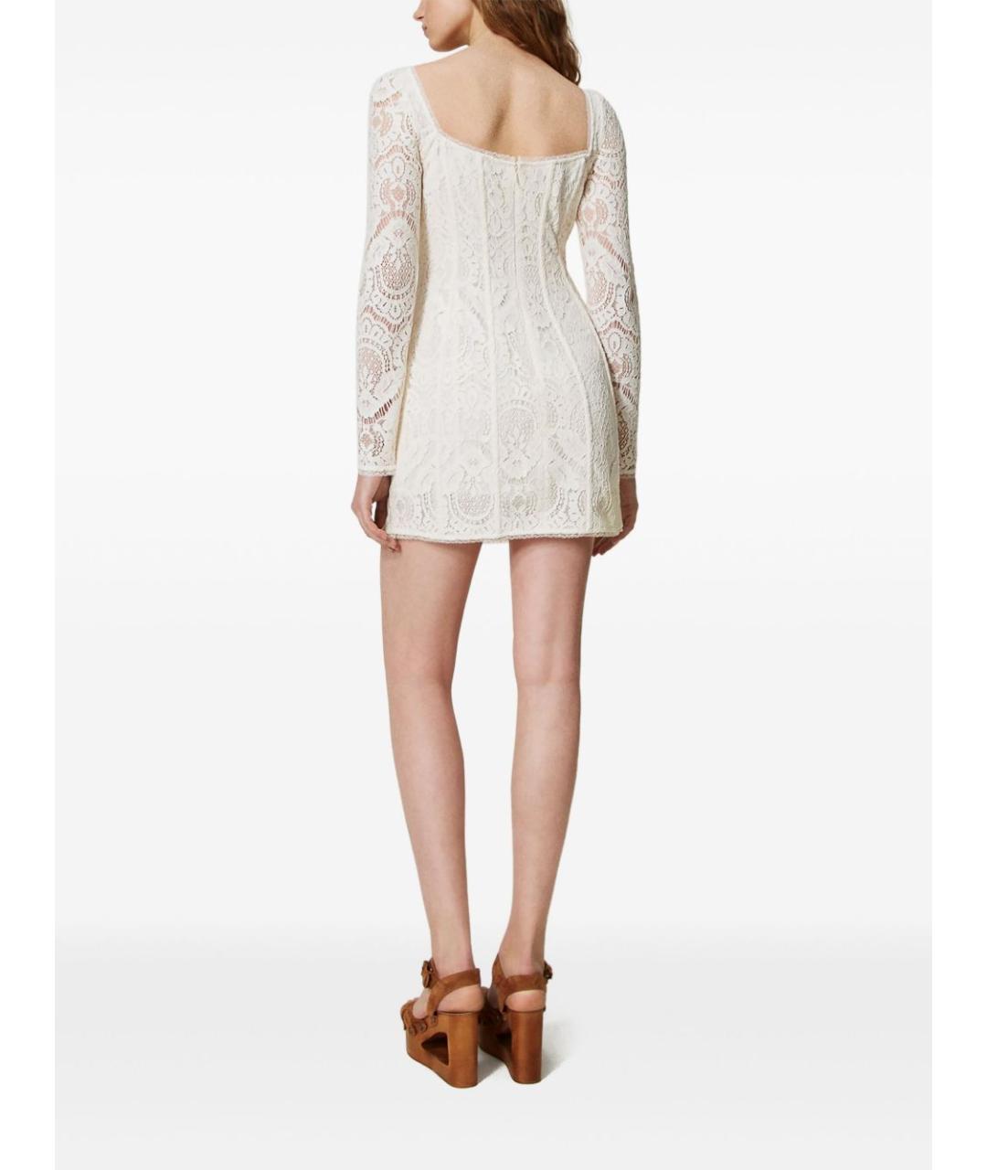 TWIN-SET Бежевое вискозное вечернее платье, фото 2