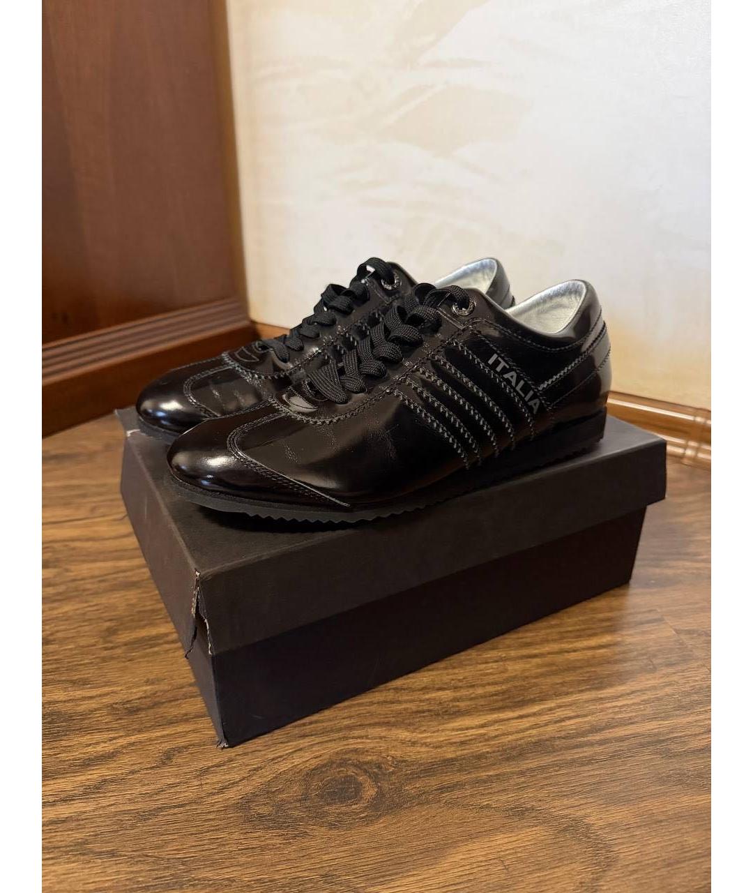 DOLCE&GABBANA Черные кроссовки из лакированной кожи, фото 8