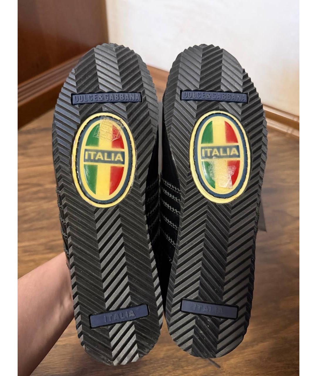 DOLCE&GABBANA Черные кроссовки из лакированной кожи, фото 7