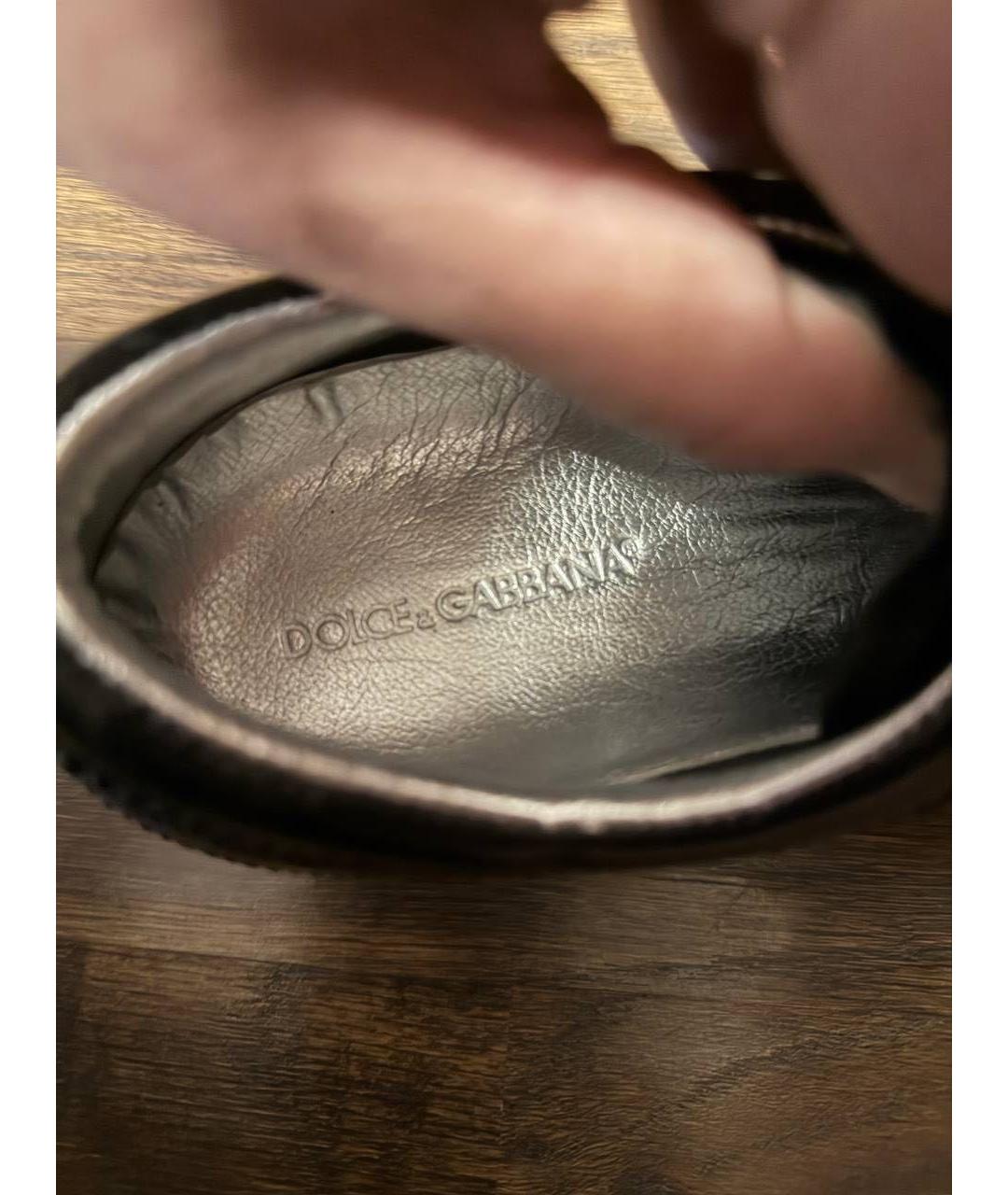 DOLCE&GABBANA Черные кроссовки из лакированной кожи, фото 5