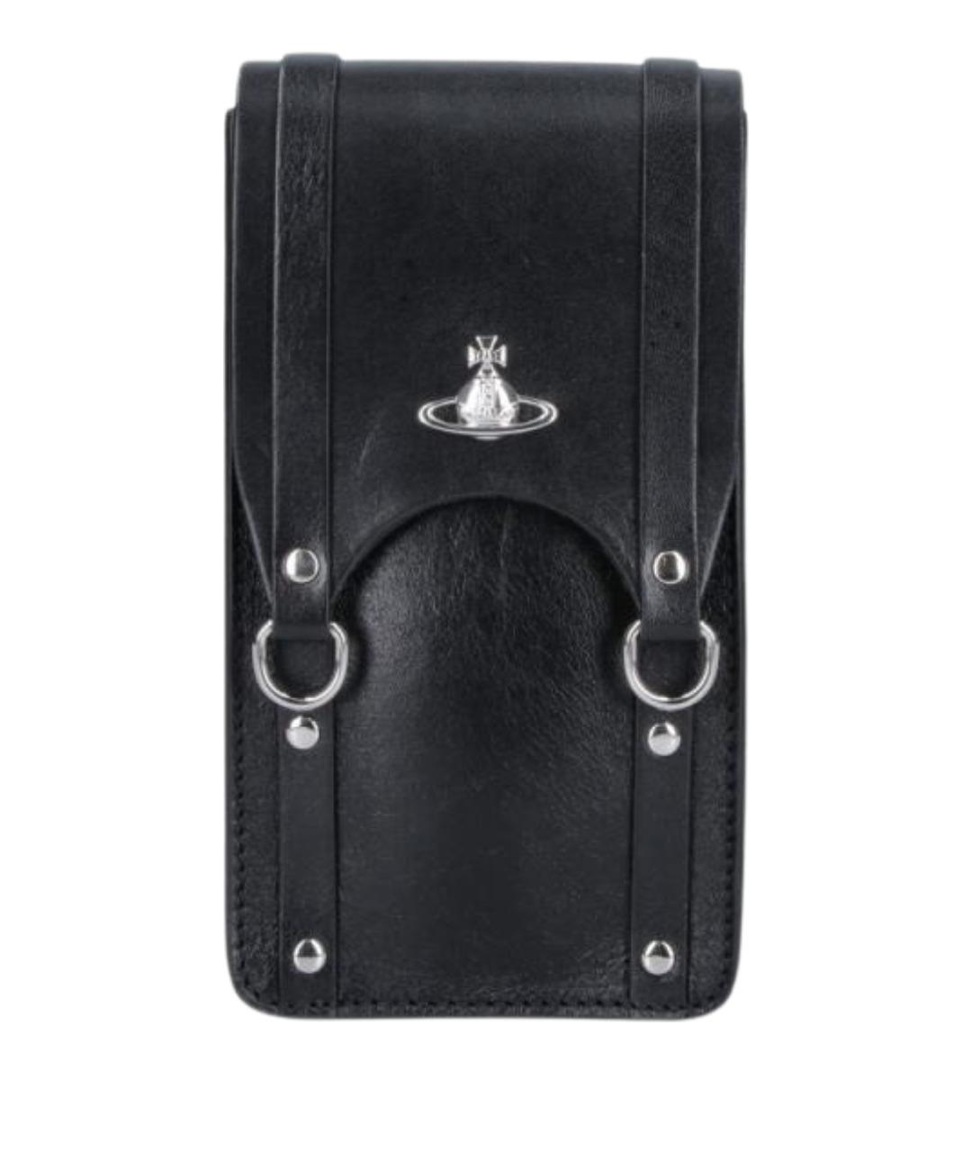 VIVIENNE WESTWOOD Черная кожаная сумка через плечо, фото 1