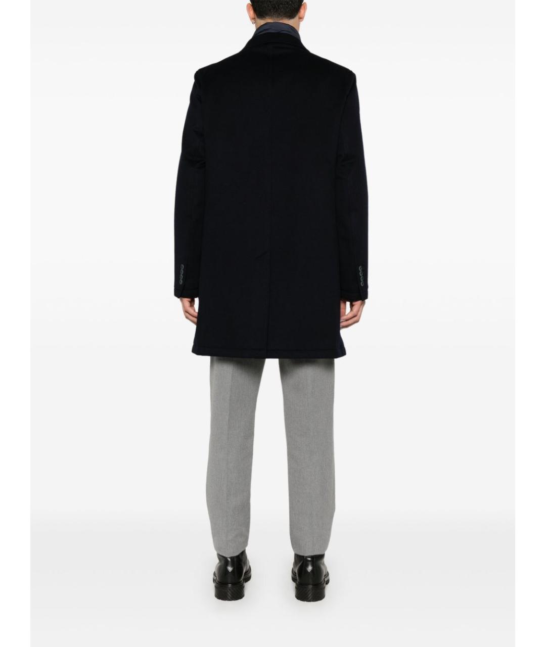 HERNO Темно-синее шерстяное пальто, фото 4