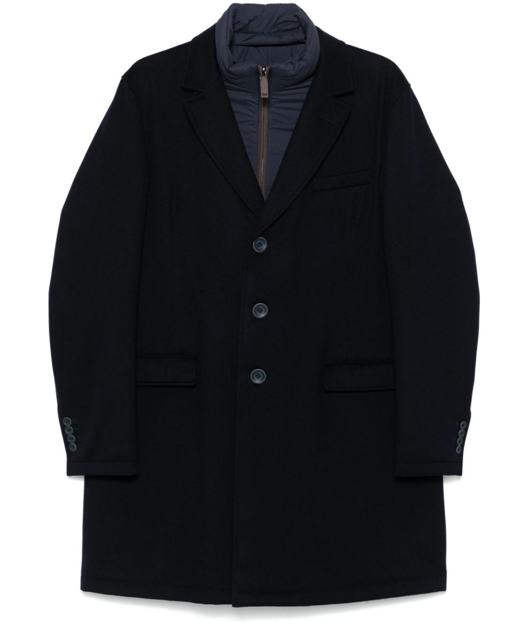 HERNO Темно-синее шерстяное пальто, фото 1