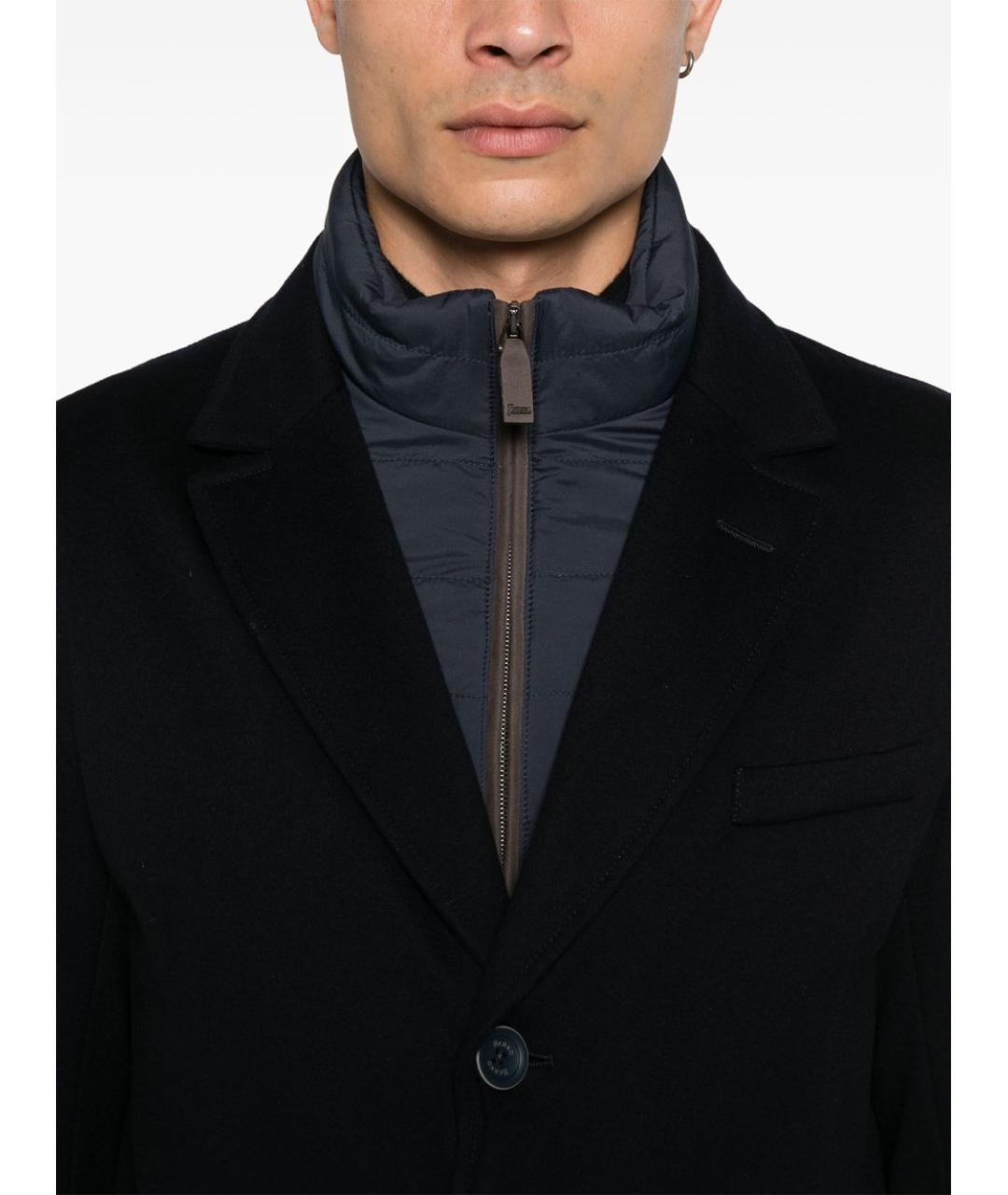 HERNO Темно-синее шерстяное пальто, фото 6