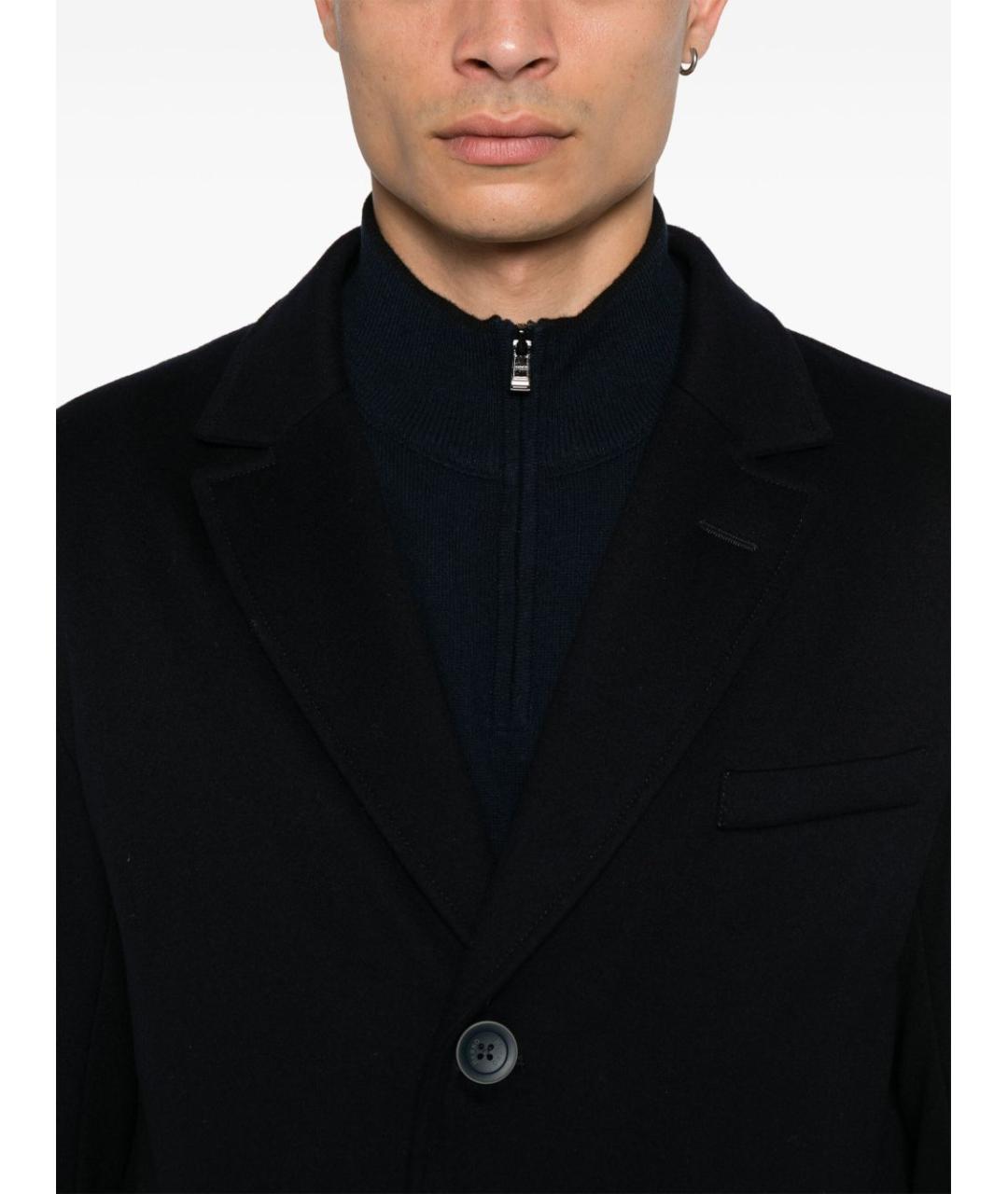 HERNO Темно-синее шерстяное пальто, фото 5