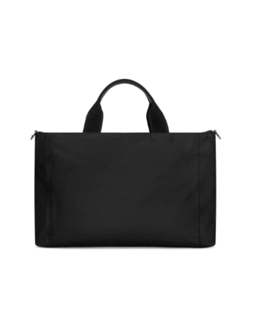 DOLCE&GABBANA Черная тканевая сумка тоут, фото 3