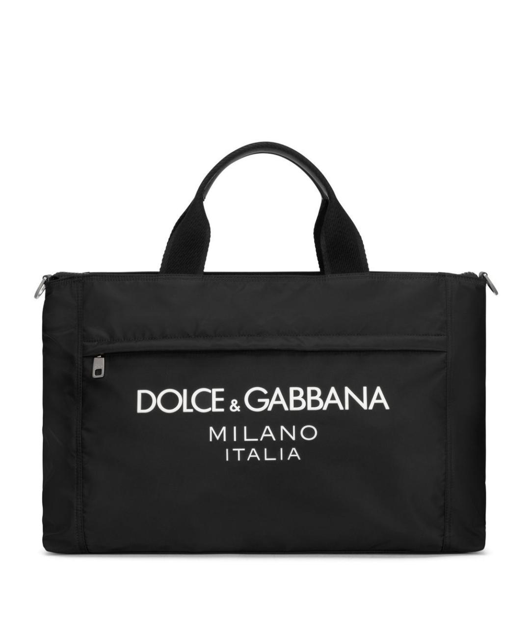 DOLCE&GABBANA Черная тканевая сумка тоут, фото 1