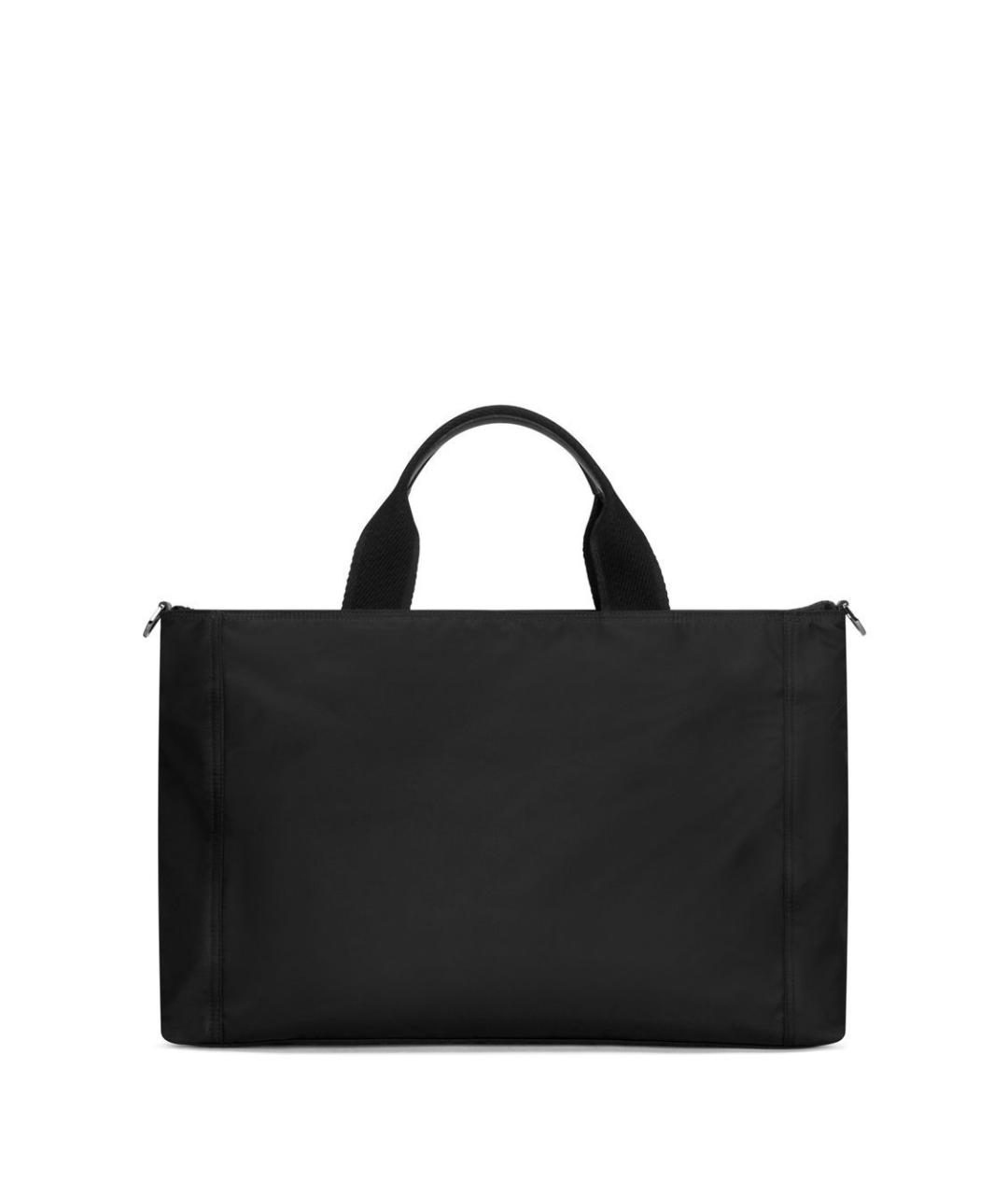 DOLCE&GABBANA Черная тканевая сумка тоут, фото 6