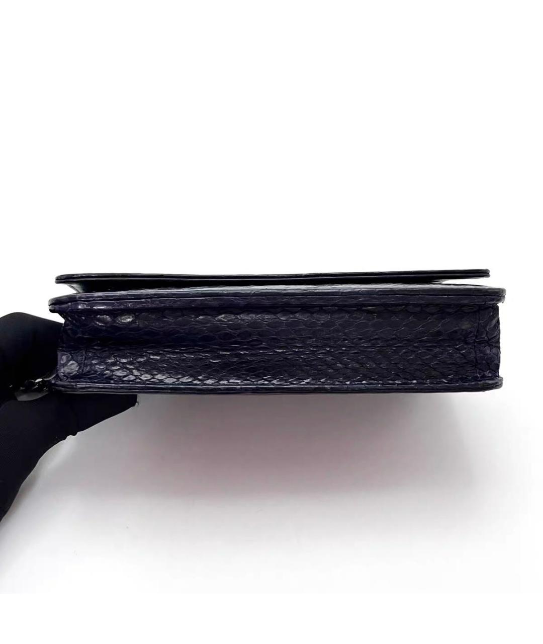 CHANEL Темно-синяя сумка через плечо из экзотической кожи, фото 5