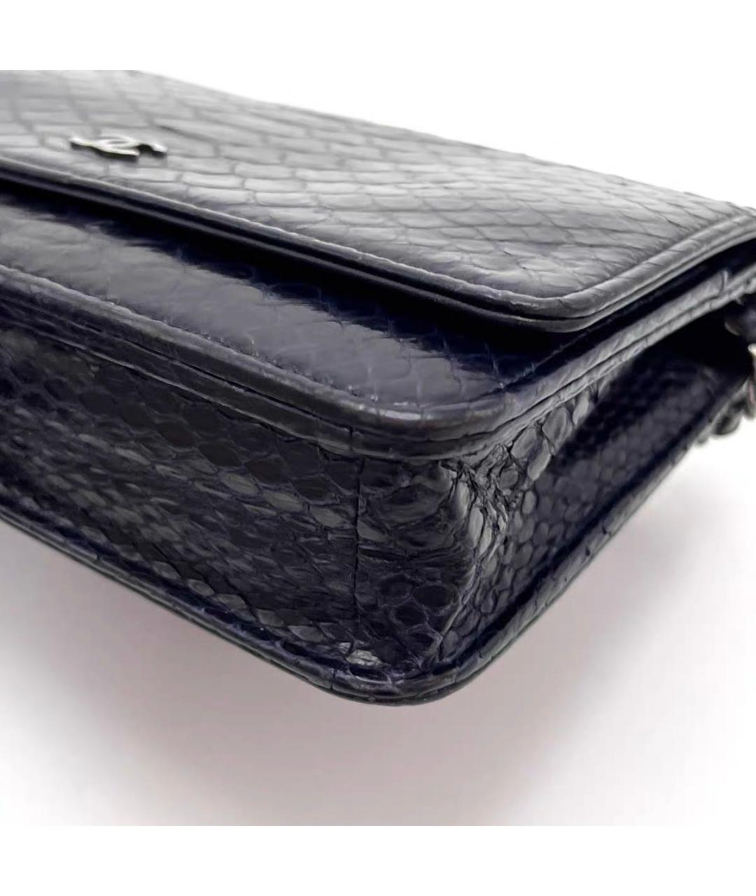 CHANEL Темно-синяя сумка через плечо из экзотической кожи, фото 4
