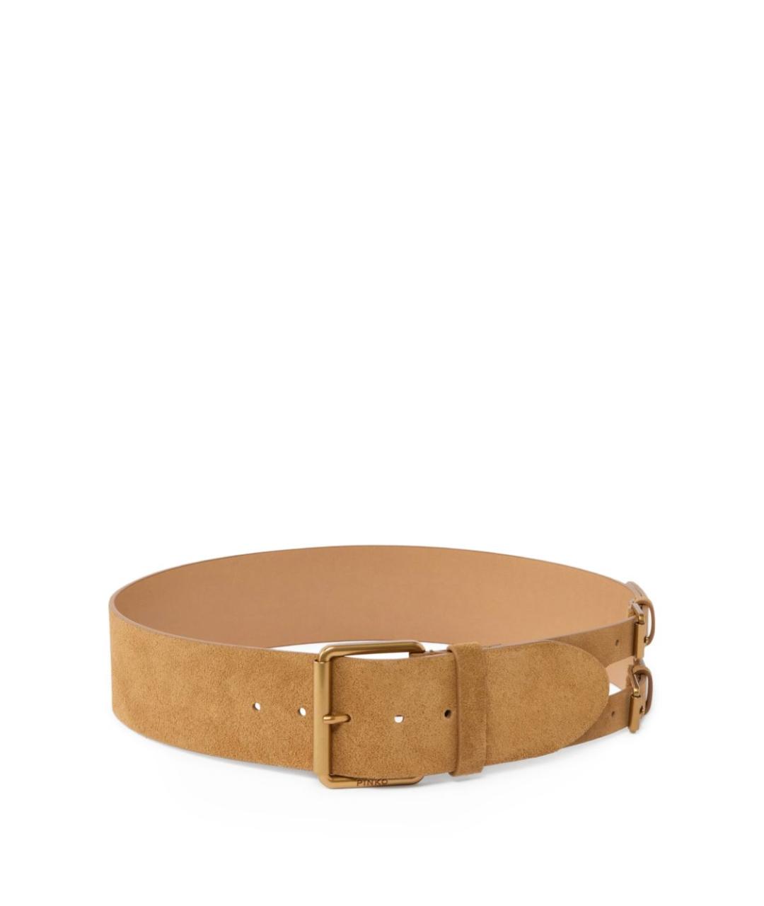 PINKO Бежевый замшевый ремень, фото 1