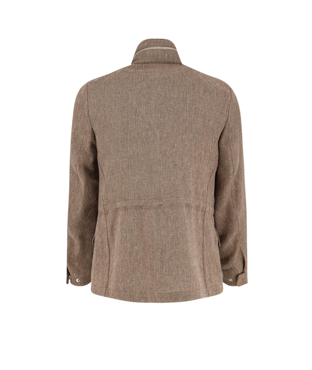LORO PIANA Коричневая льняная куртка, фото 2