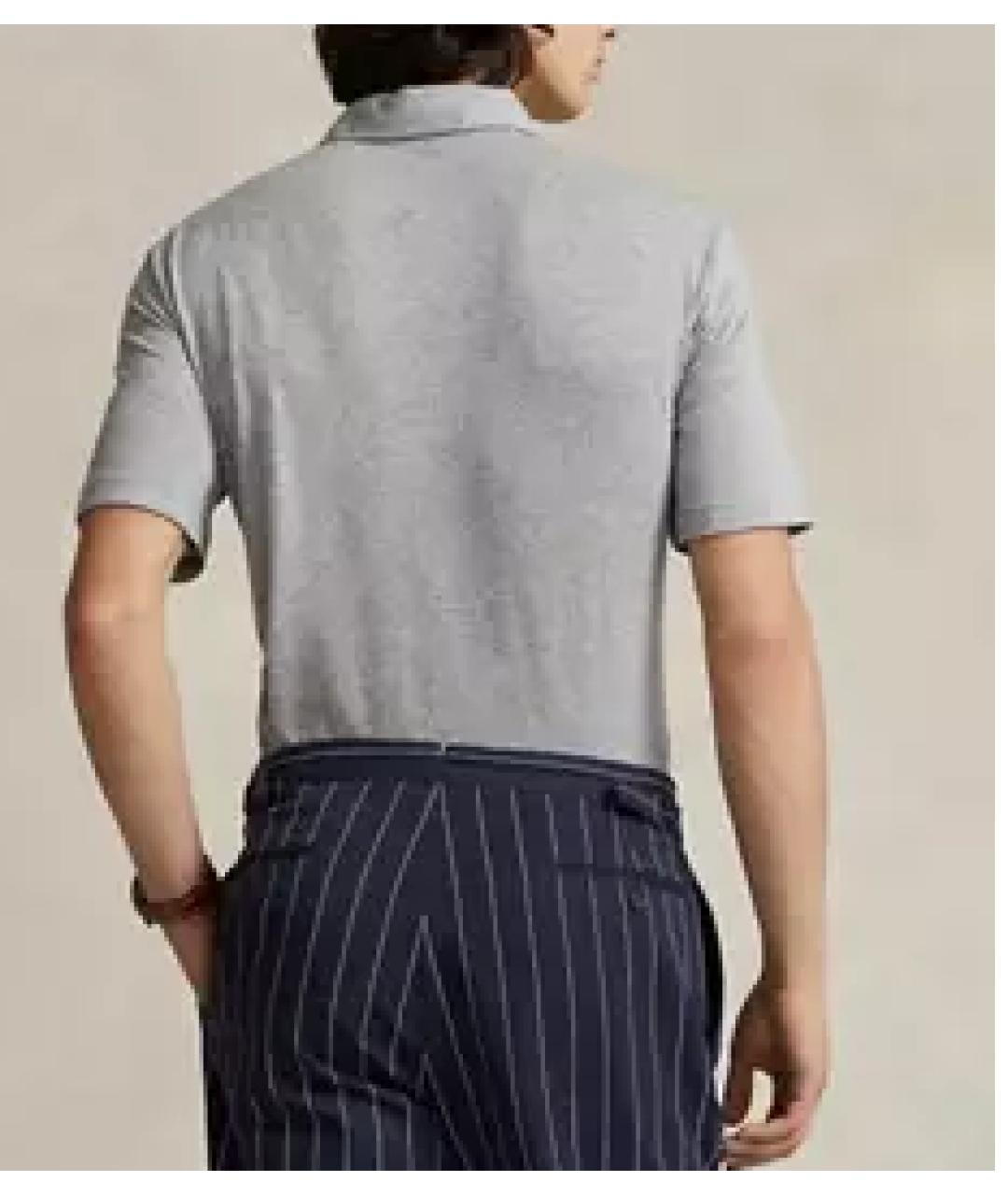 RALPH LAUREN Серая хлопковая футболка, фото 2