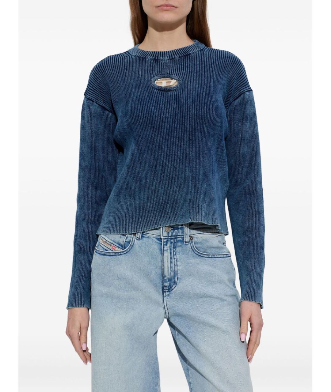 DIESEL Синий хлопковый джемпер / свитер, фото 2