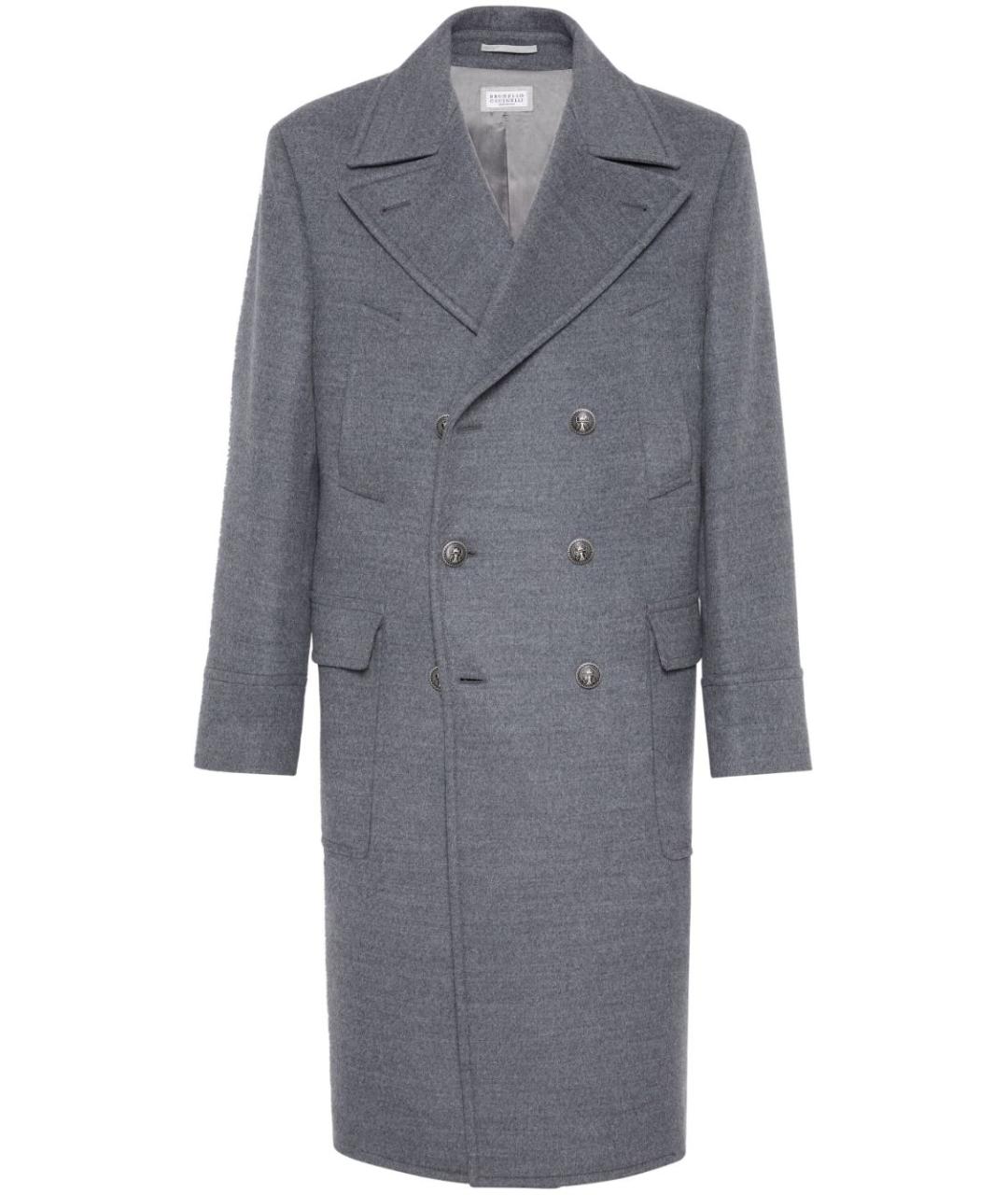 BRUNELLO CUCINELLI Серое пальто, фото 1