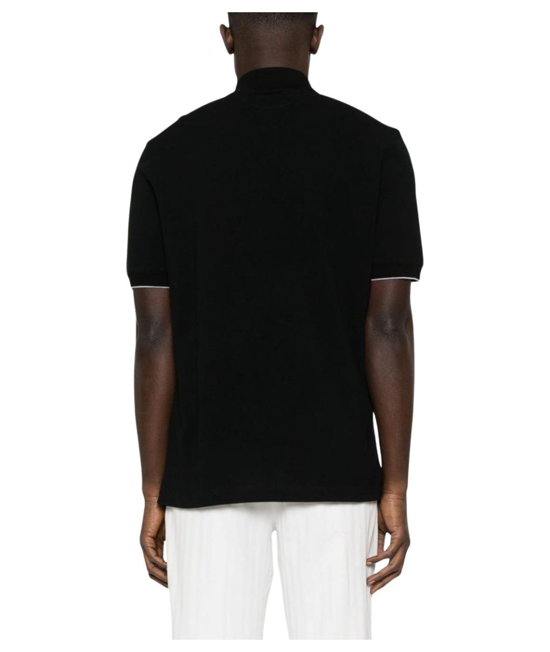 BRUNELLO CUCINELLI Черное поло с коротким рукавом, фото 3