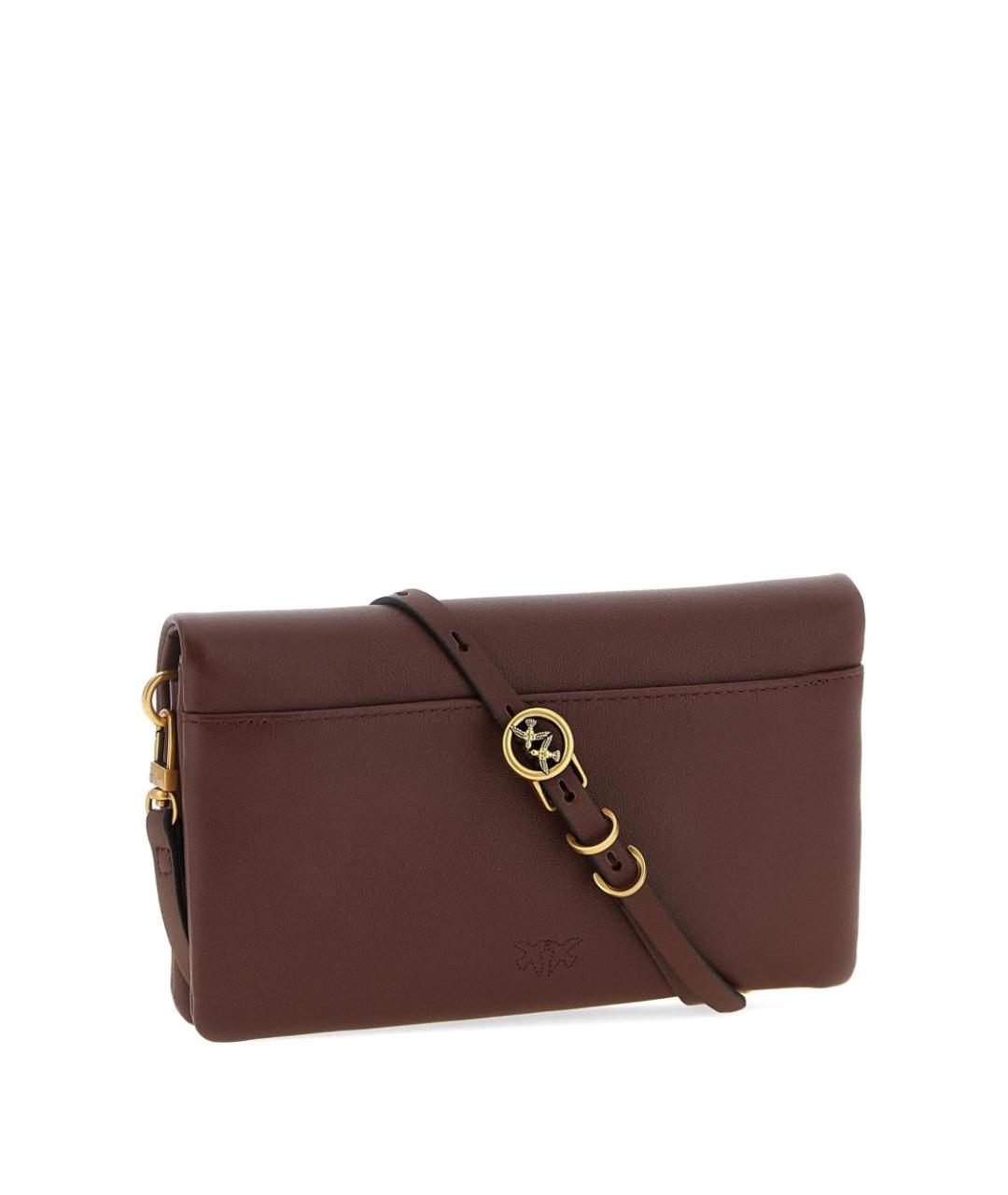 PINKO Бордовая кожаная сумка через плечо, фото 2