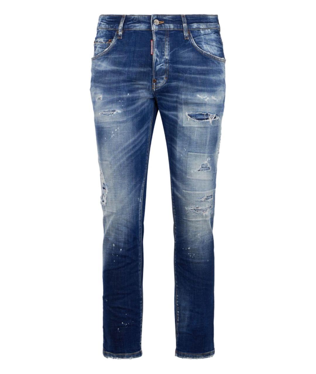 DSQUARED2 Синие хлопковые прямые джинсы, фото 1