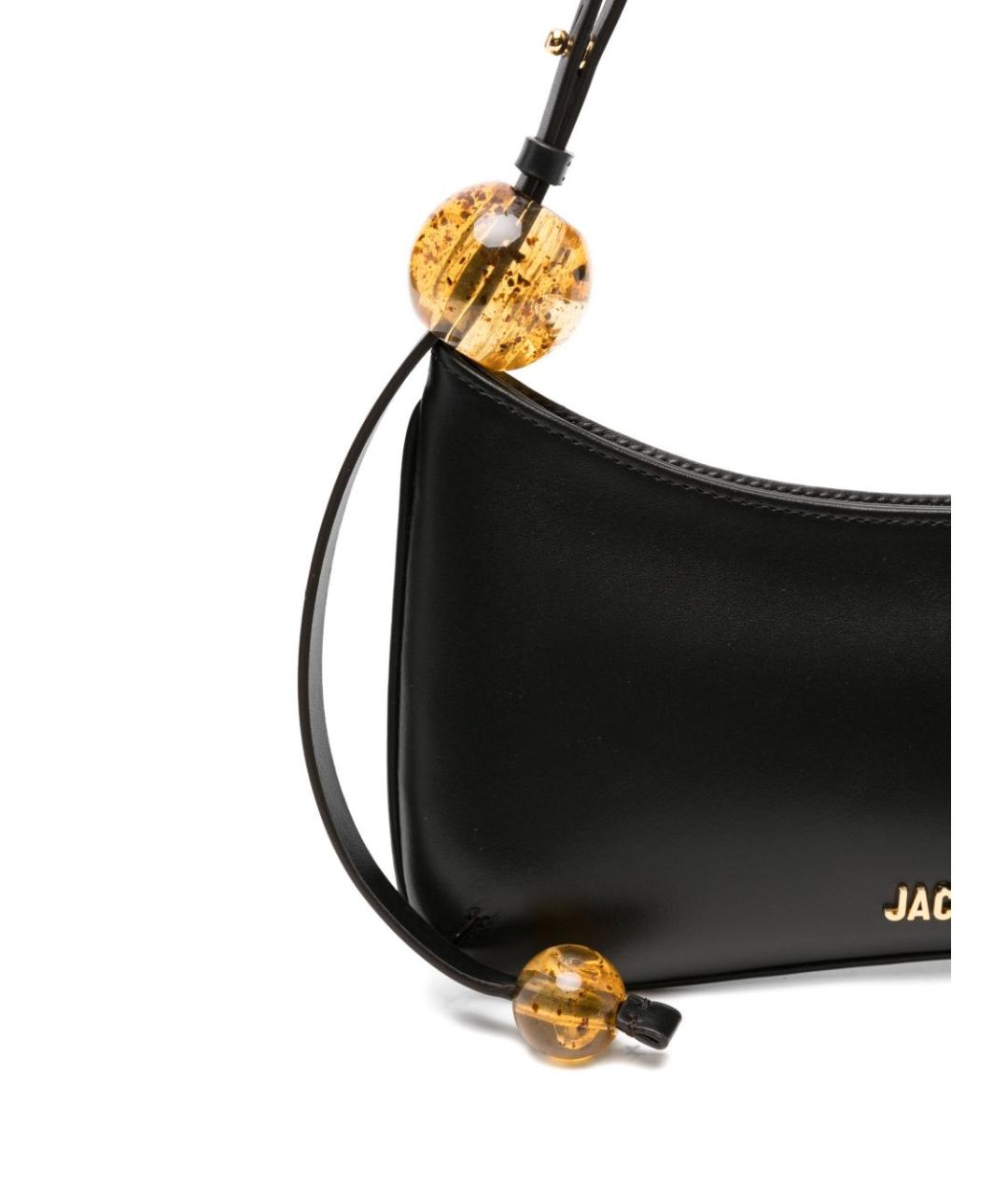 JACQUEMUS Черная кожаная сумка через плечо, фото 2