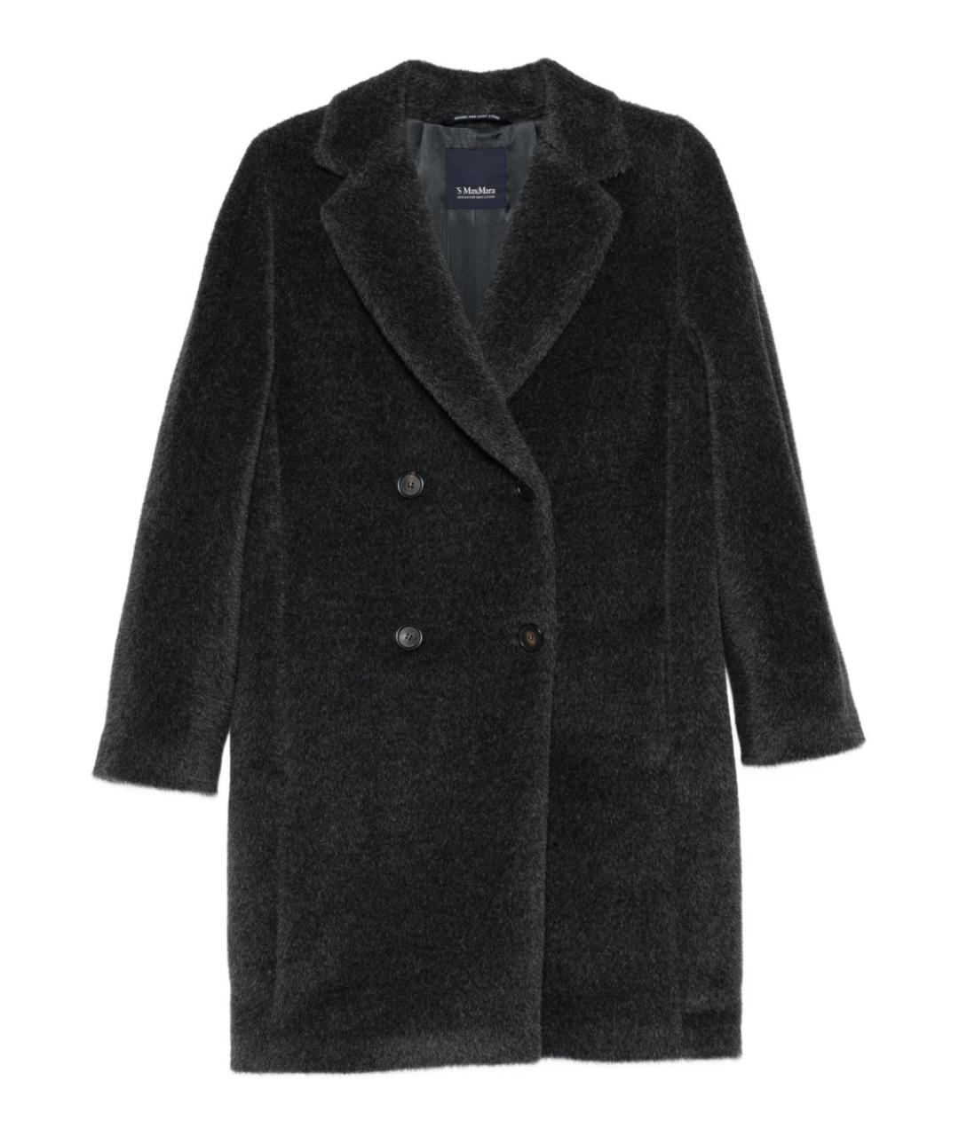'S MAX MARA Черное шерстяное пальто, фото 1