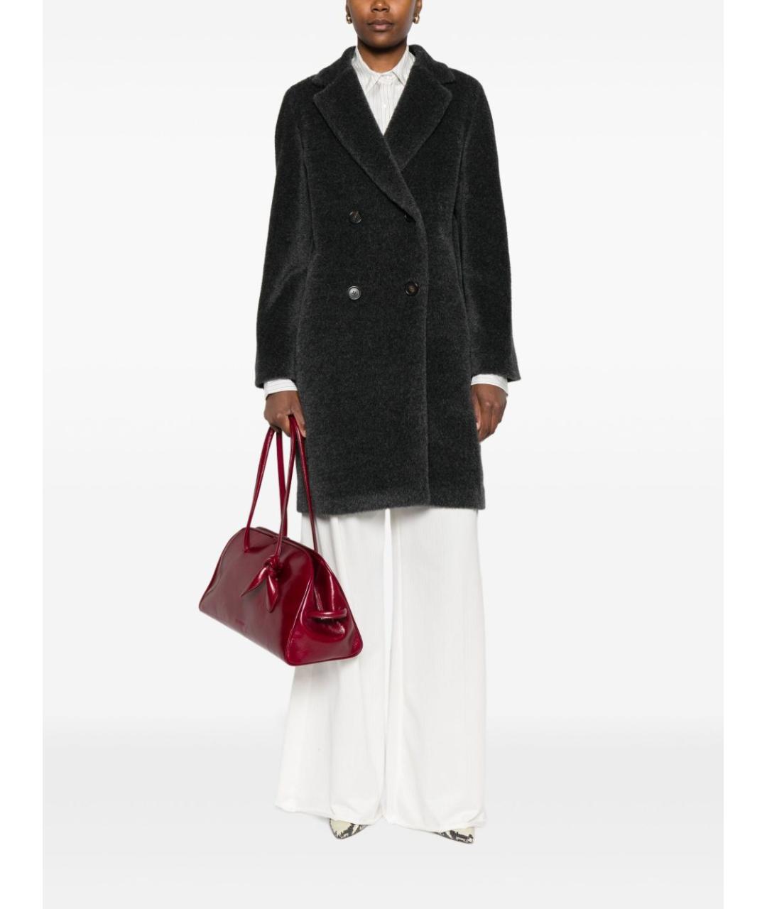 'S MAX MARA Черное шерстяное пальто, фото 3