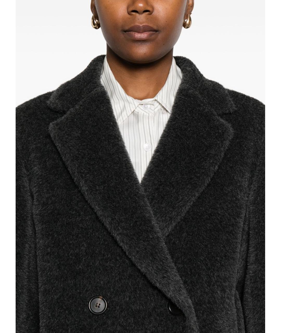 'S MAX MARA Черное шерстяное пальто, фото 2