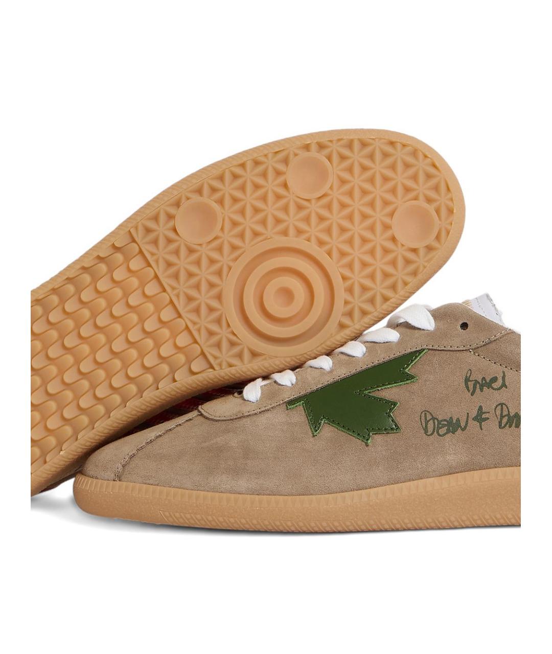 DSQUARED2 Коричневые замшевые низкие кроссовки / кеды, фото 4