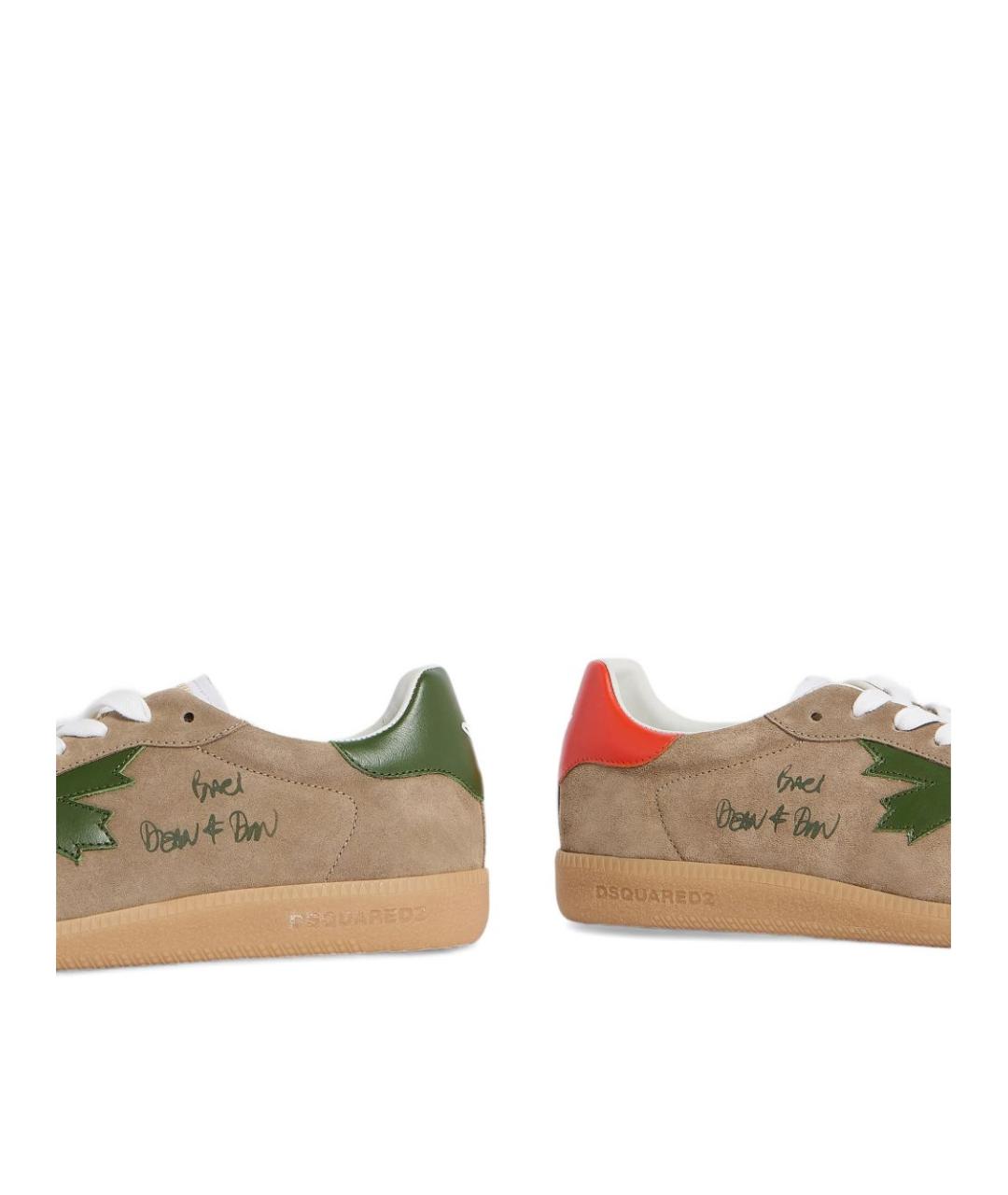 DSQUARED2 Коричневые замшевые низкие кроссовки / кеды, фото 5