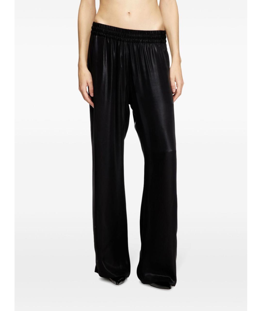 DIESEL Черные полиэстеровые прямые брюки, фото 4