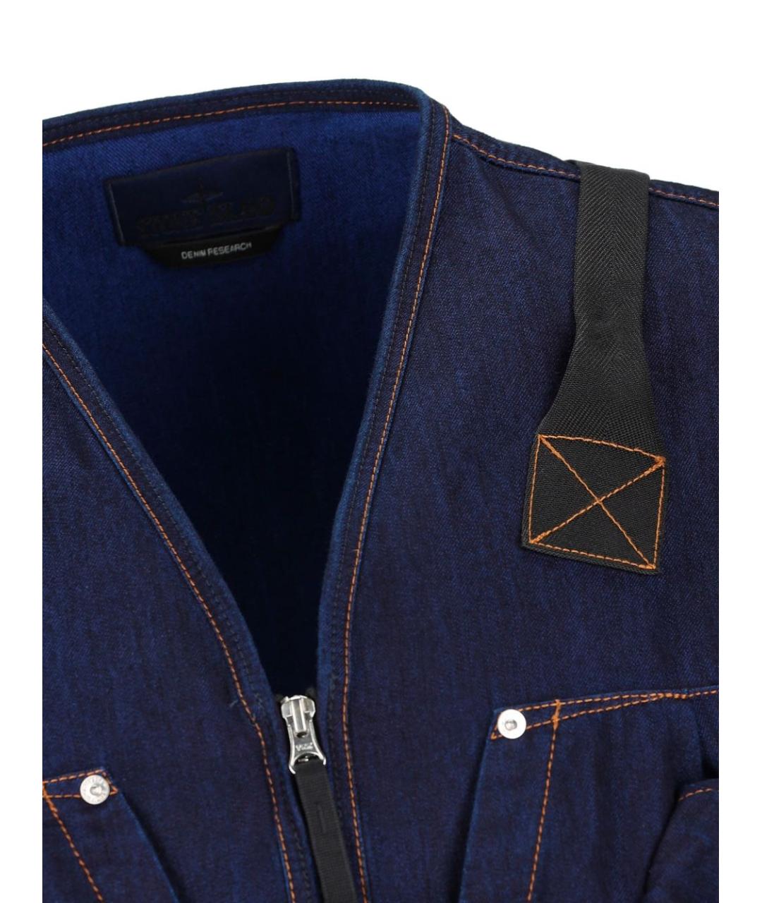 STONE ISLAND Синий полиамидовый жилет, фото 3