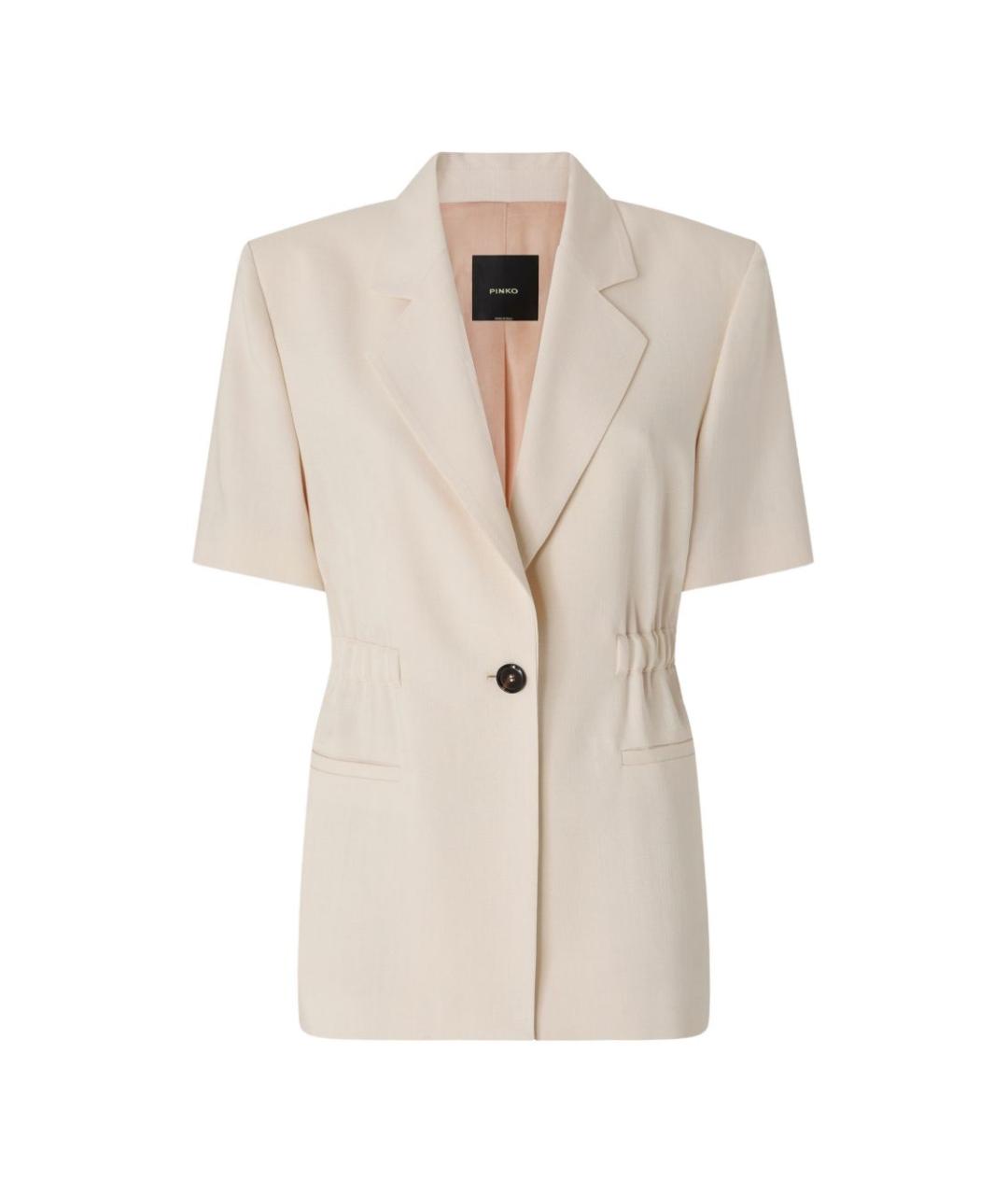 PINKO Бежевый вискозный жакет/пиджак, фото 1
