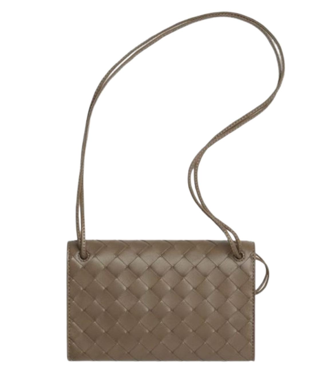 BOTTEGA VENETA Коричневая кожаная сумка через плечо, фото 2