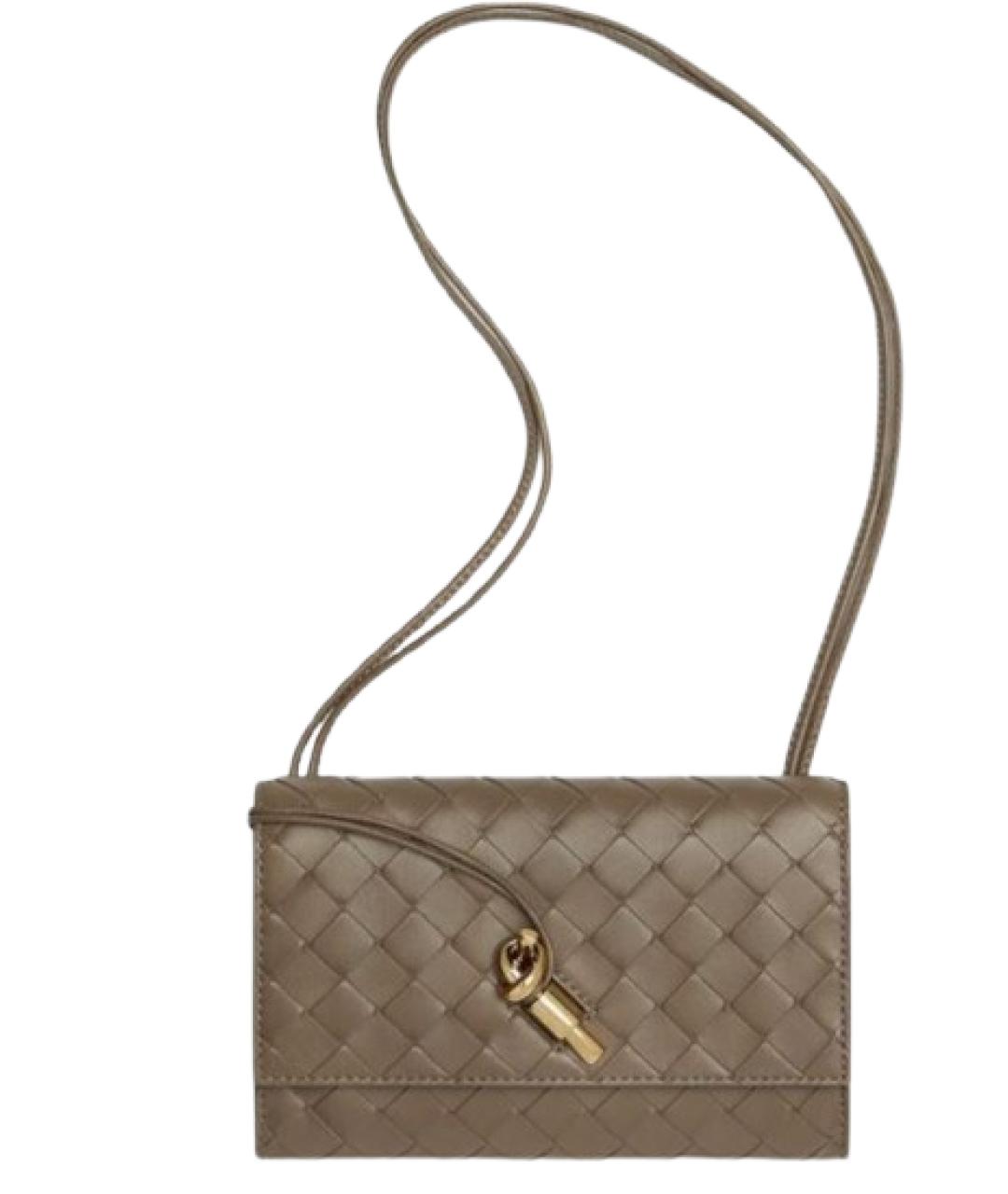 BOTTEGA VENETA Коричневая кожаная сумка через плечо, фото 1