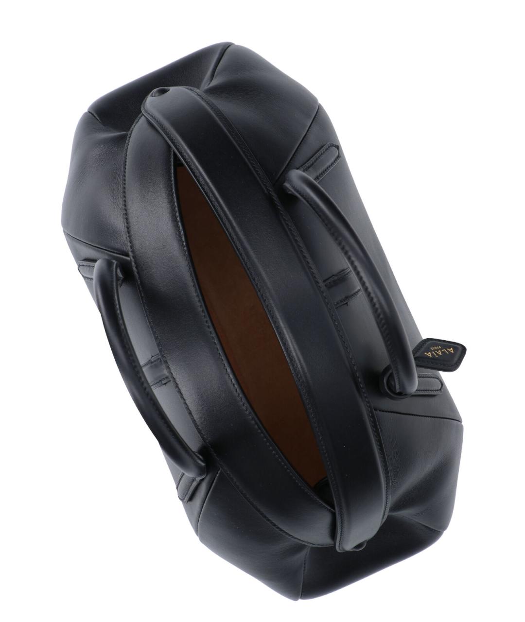 ALAIA Черная кожаная сумка с короткими ручками, фото 4