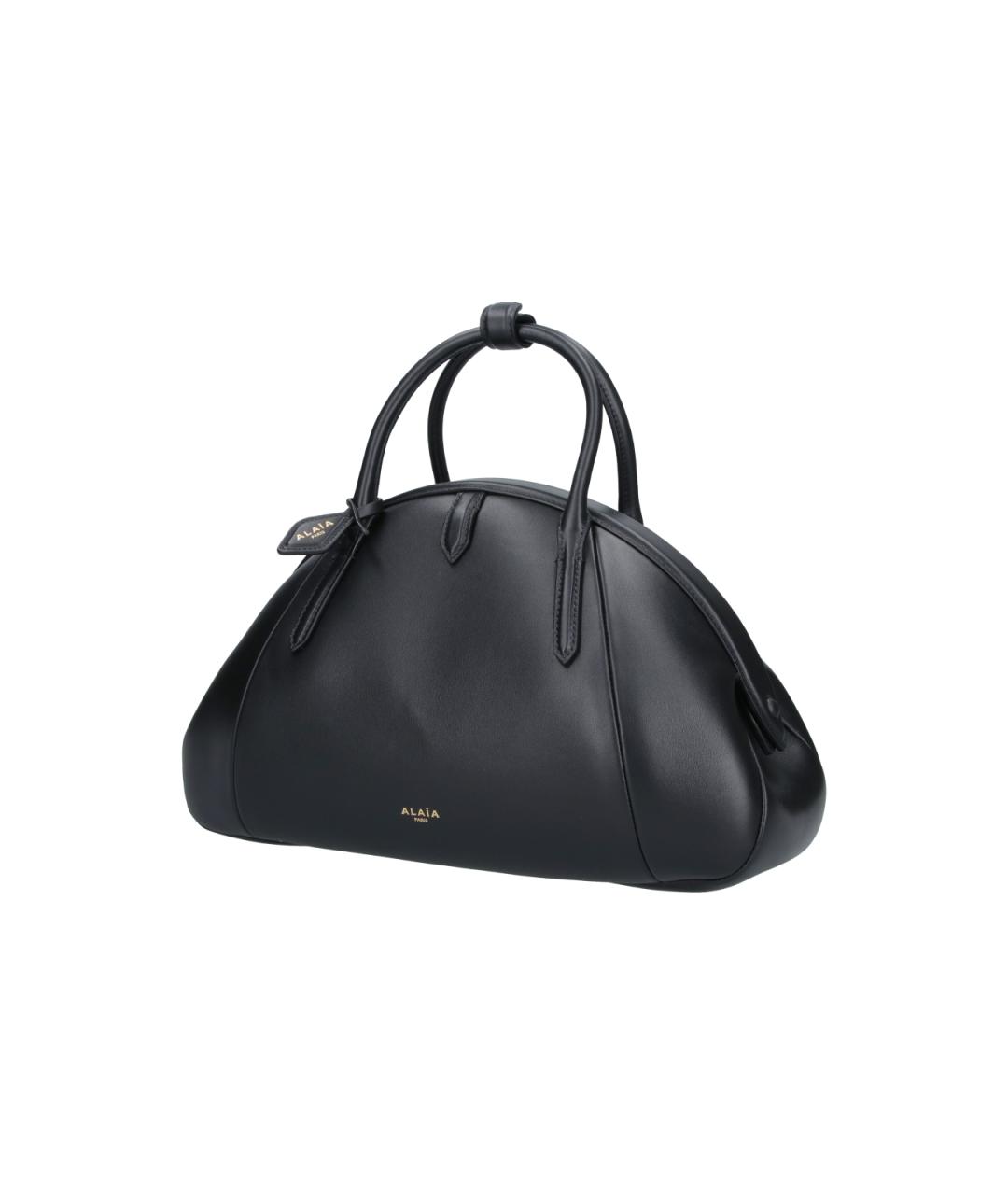 ALAIA Черная кожаная сумка с короткими ручками, фото 2