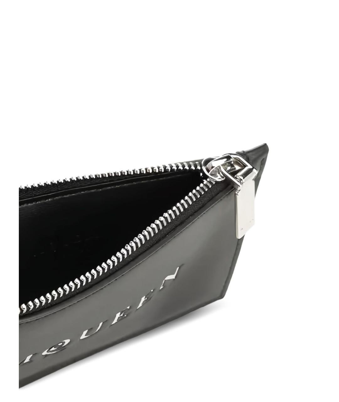ALEXANDER MCQUEEN Черный кожаный кошелек, фото 6