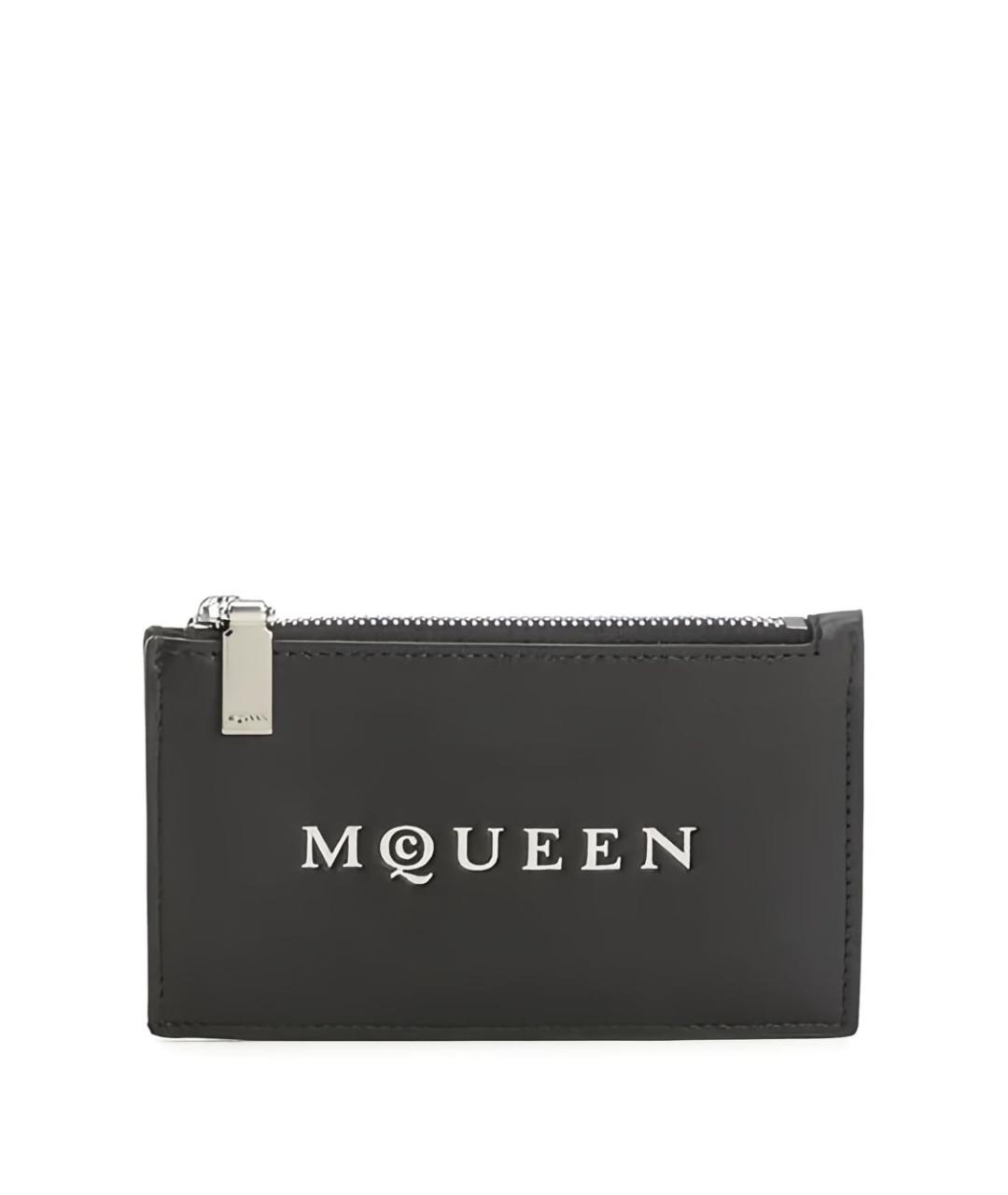 ALEXANDER MCQUEEN Черный кожаный кошелек, фото 5