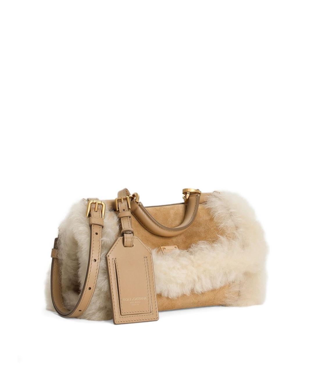DOLCE&GABBANA Бежевая замшевая сумка тоут, фото 1