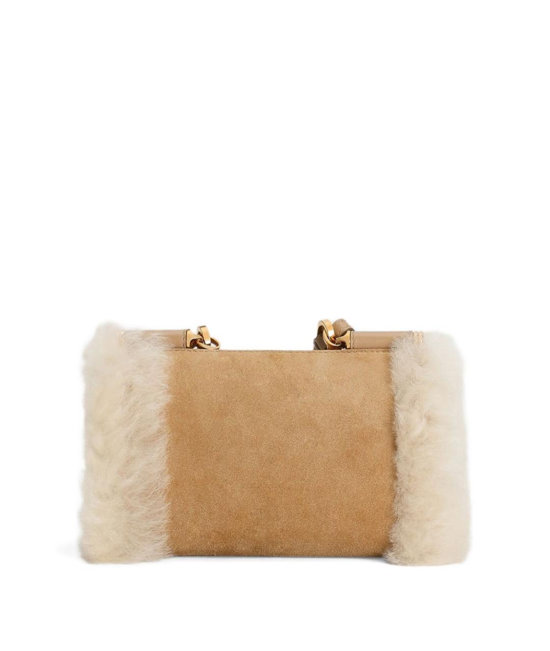 DOLCE&GABBANA Бежевая замшевая сумка тоут, фото 4