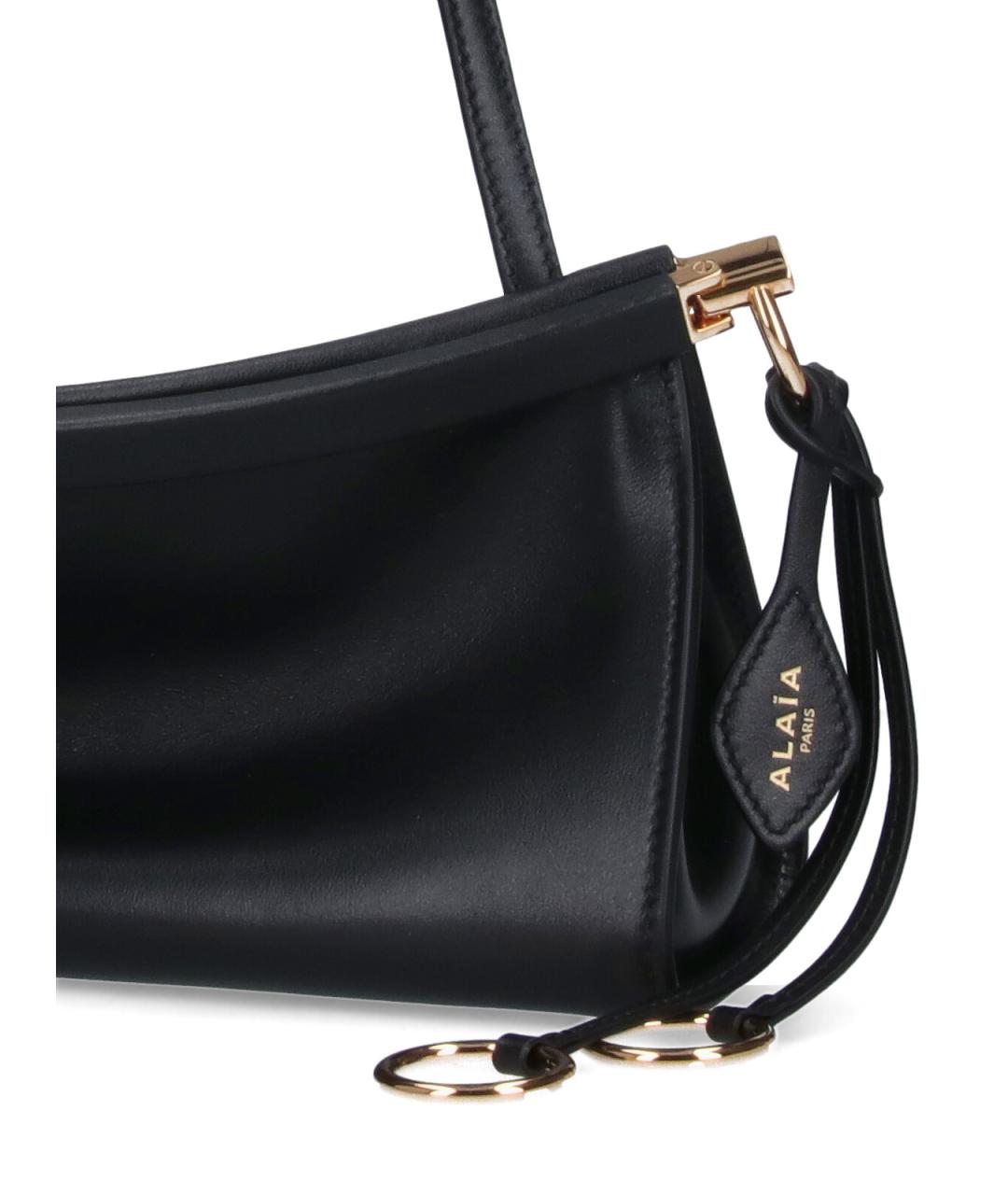 ALAIA Черная кожаная сумка с короткими ручками, фото 4
