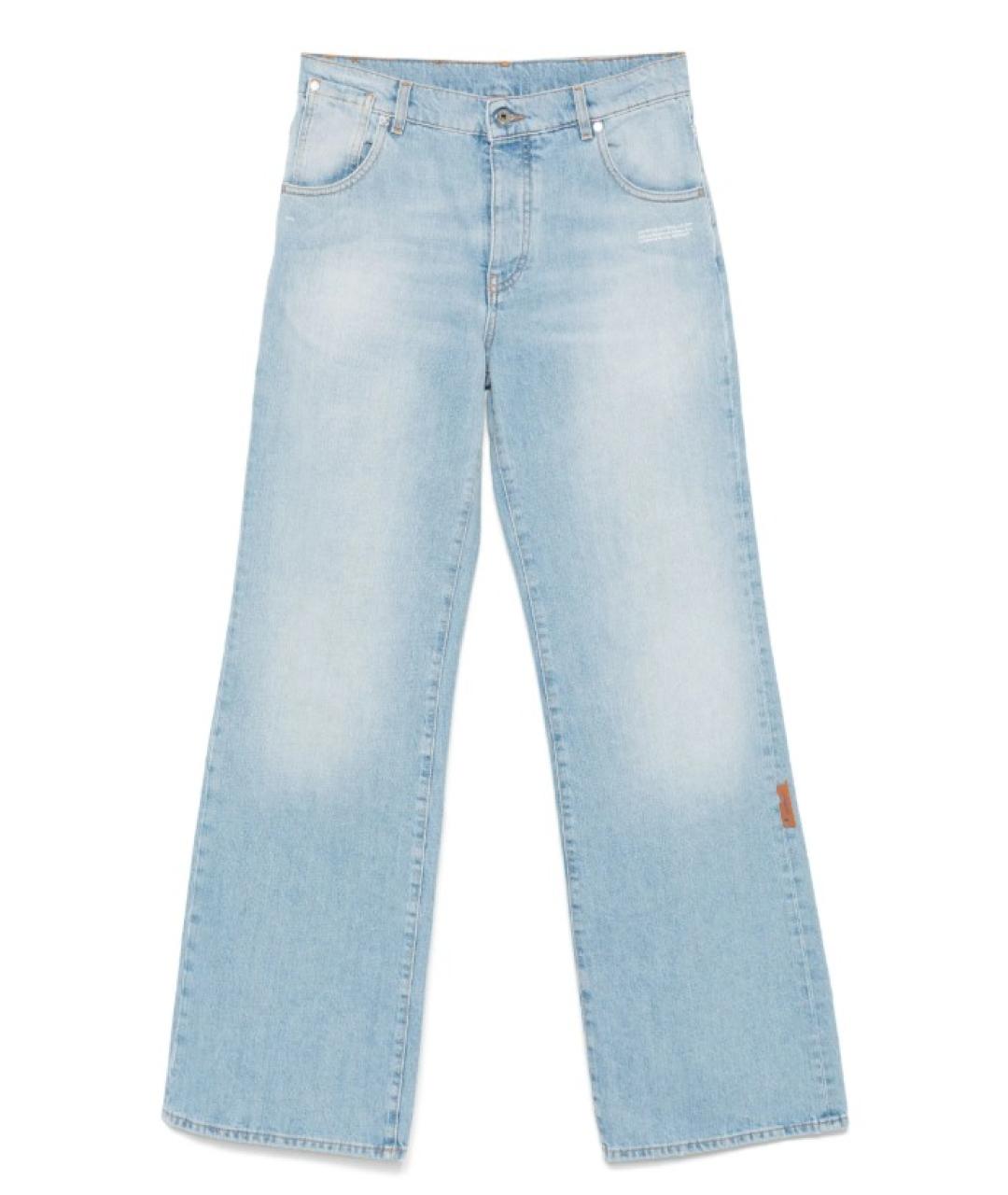 OFF-WHITE Голубые хлопковые прямые джинсы, фото 1