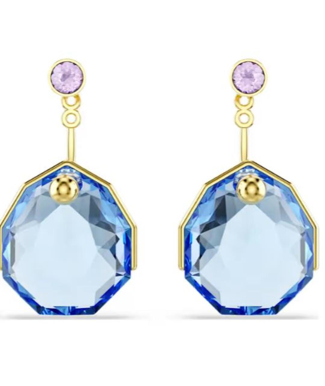 SWAROVSKI Голубые латунные серьги, фото 1