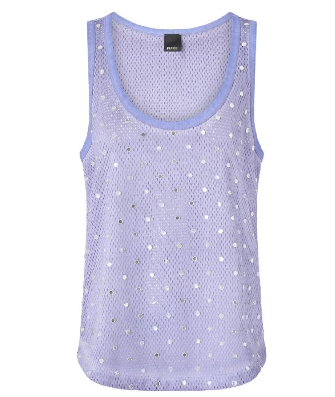 PINKO Фиолетовая хлопковая майка, фото 1