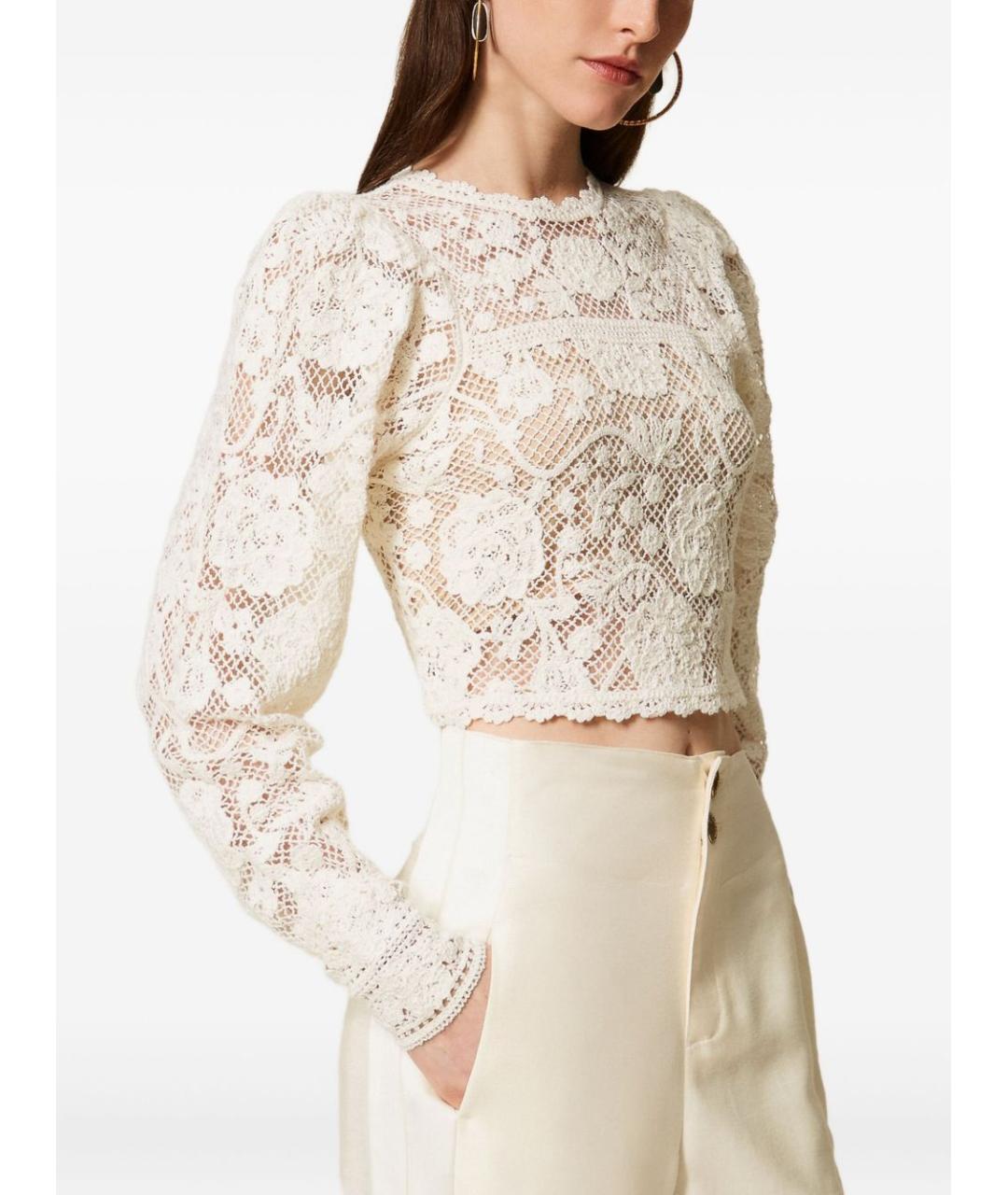 TWIN-SET Белый шерстяной джемпер / свитер, фото 4