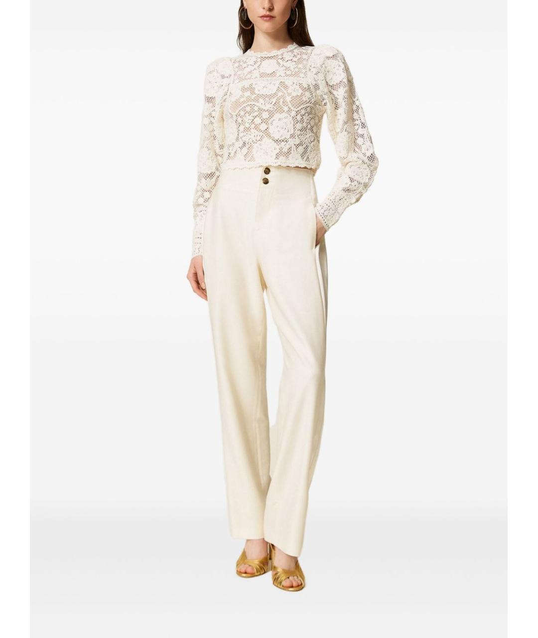 TWIN-SET Белый шерстяной джемпер / свитер, фото 2