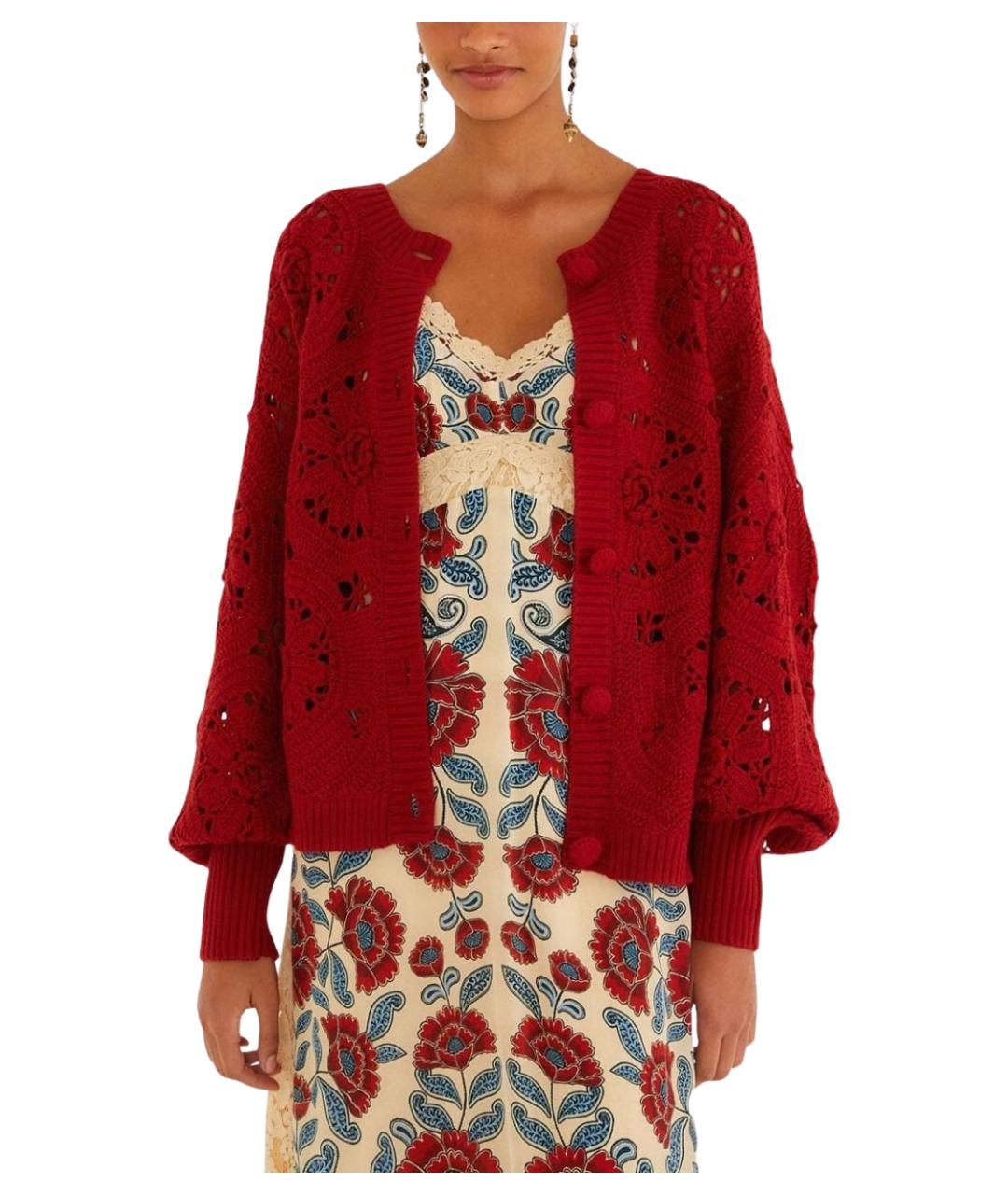 FARM RIO Красный кардиган, фото 1