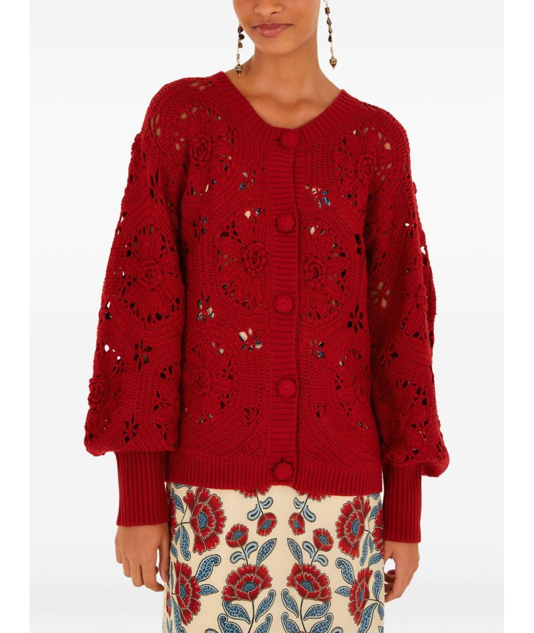 FARM RIO Красный кардиган, фото 4