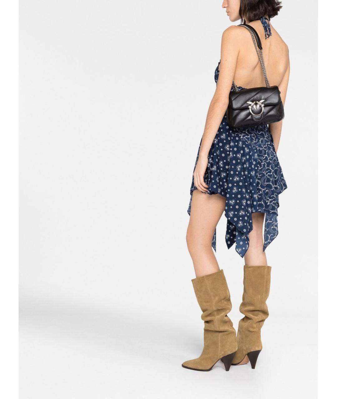 PINKO Черная кожаная сумка через плечо, фото 6